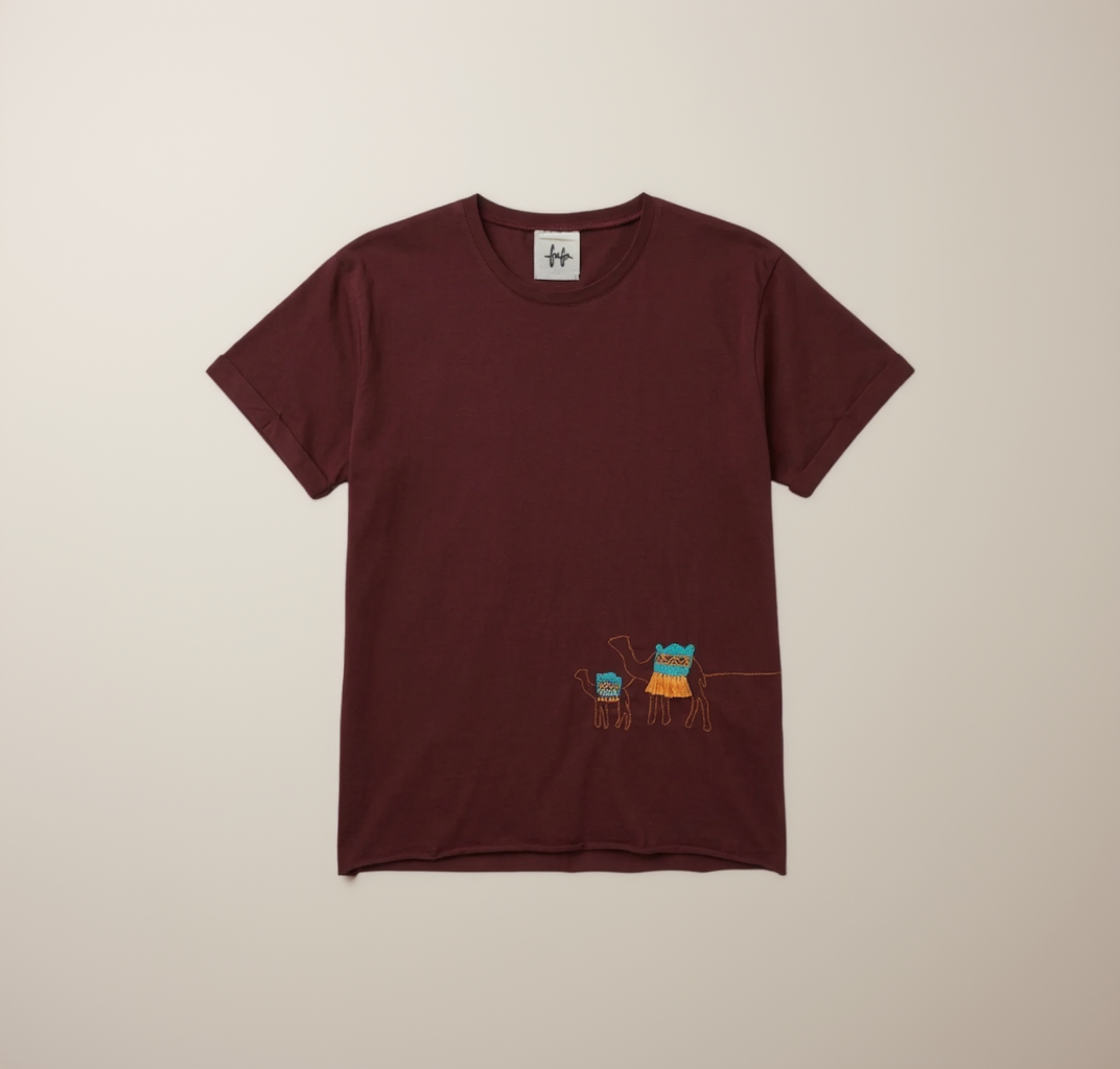 Giza Tee in Burgundy