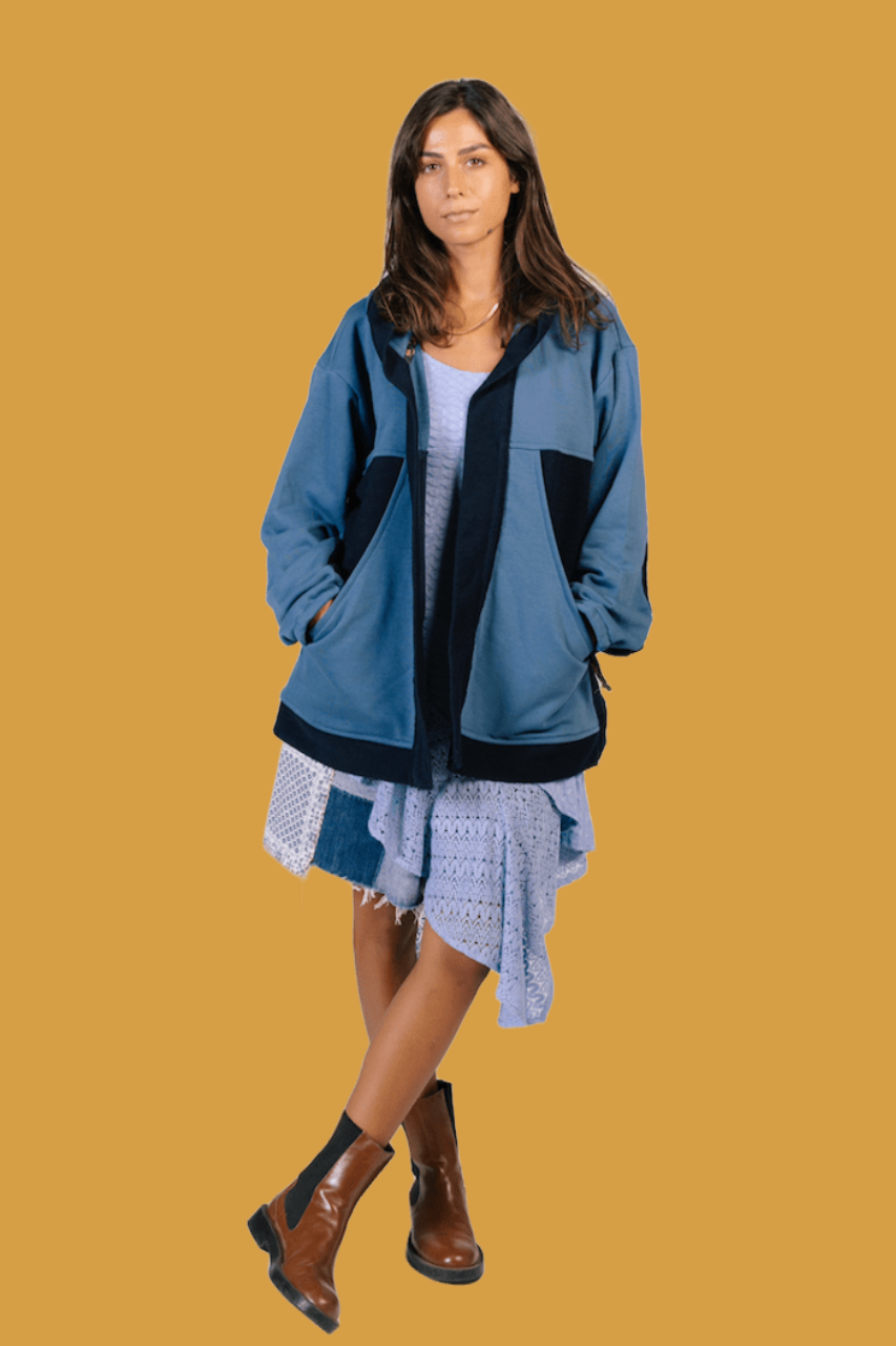 Al Wadi Cardigan in Free Bird Blues