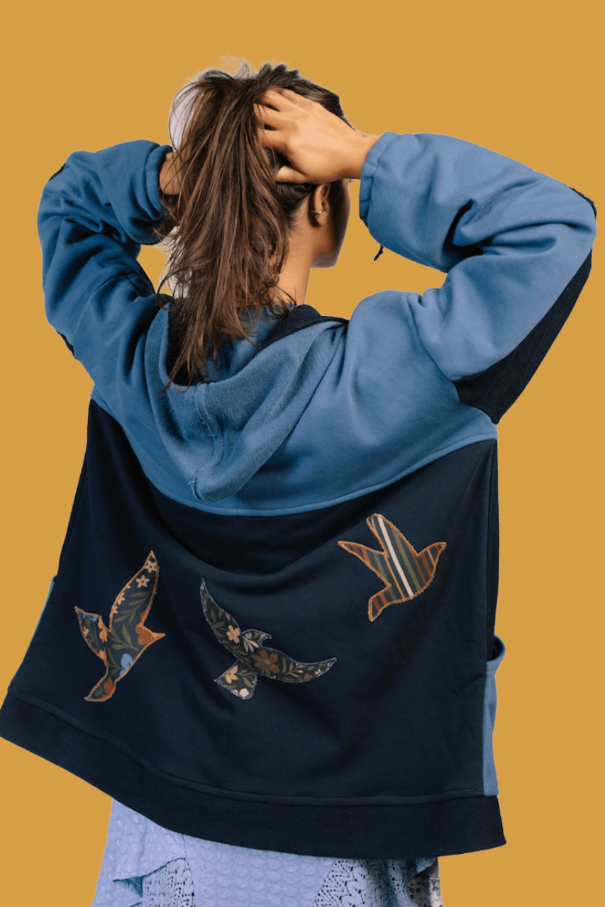 Al Wadi Cardigan in Free Bird Blues