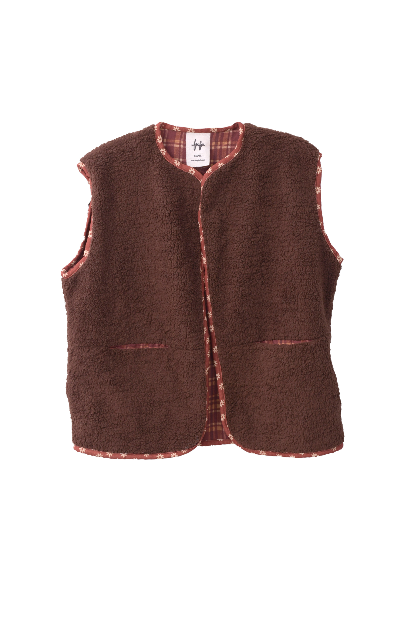 Teddy & Trim Vest in Brown