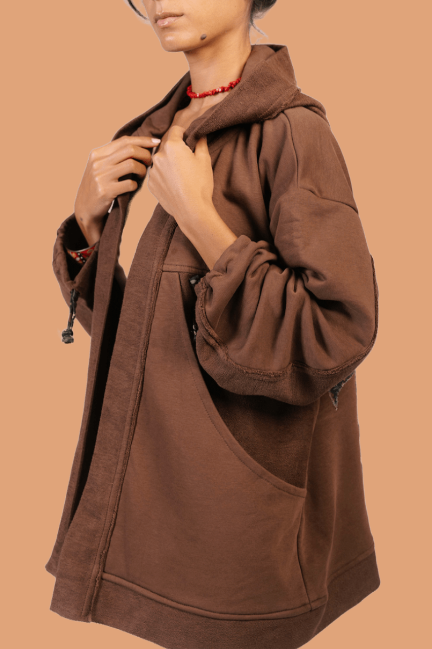 Al Wadi Cardigan in Palm Brown