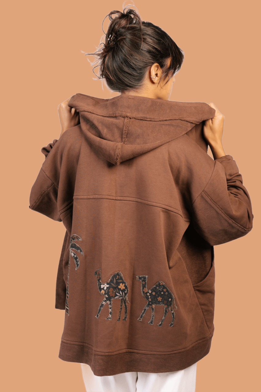 Al Wadi Cardigan in Palm Brown