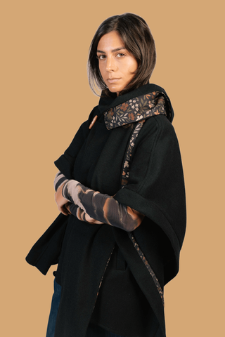 Sukoon Poncho in Charmed Black