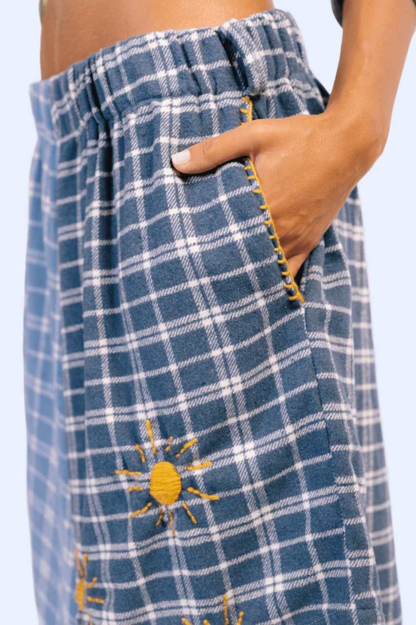 Karohat Madina Shorts in Mixed Blues