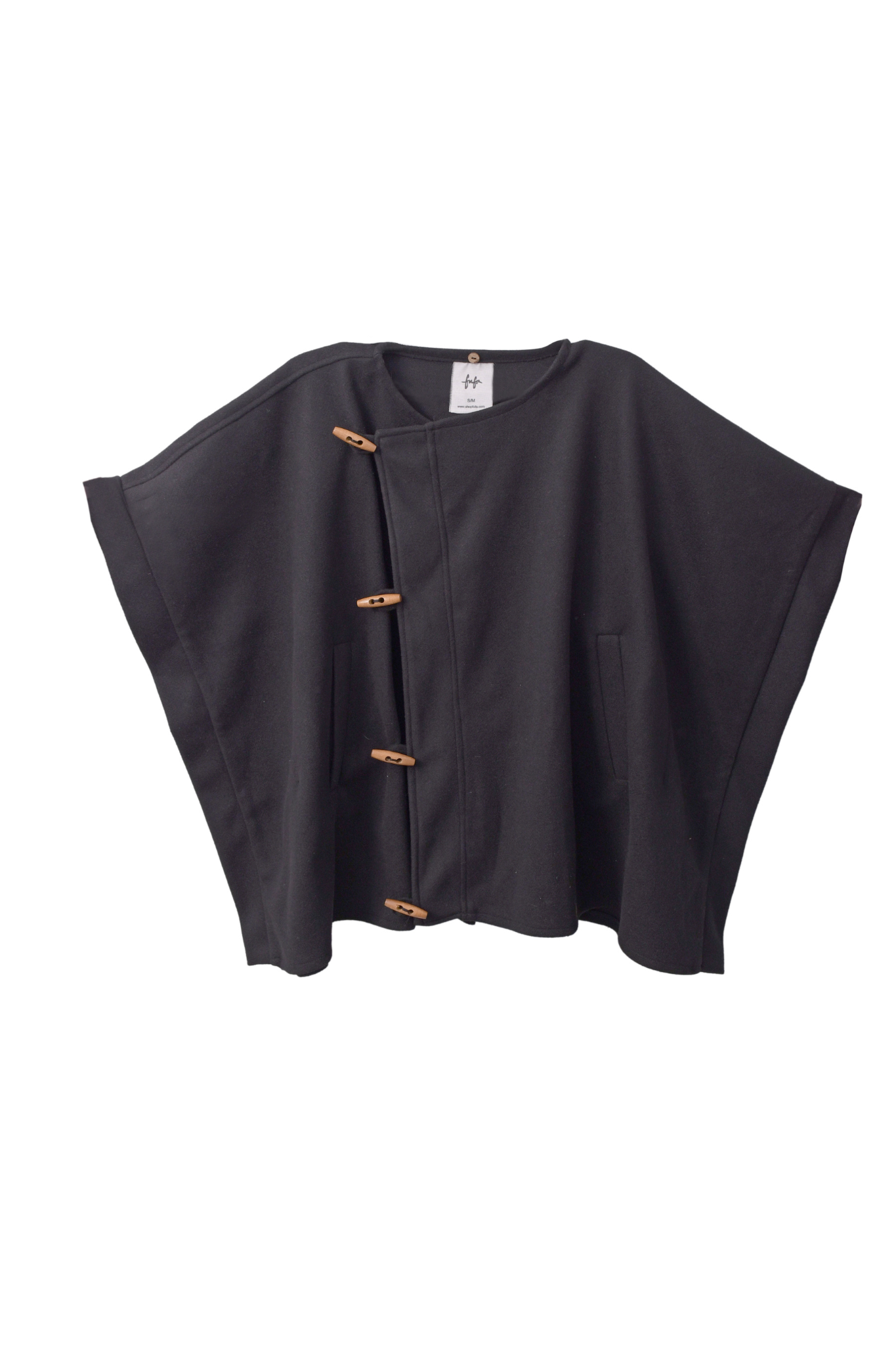Sukoon Poncho in Charmed Black