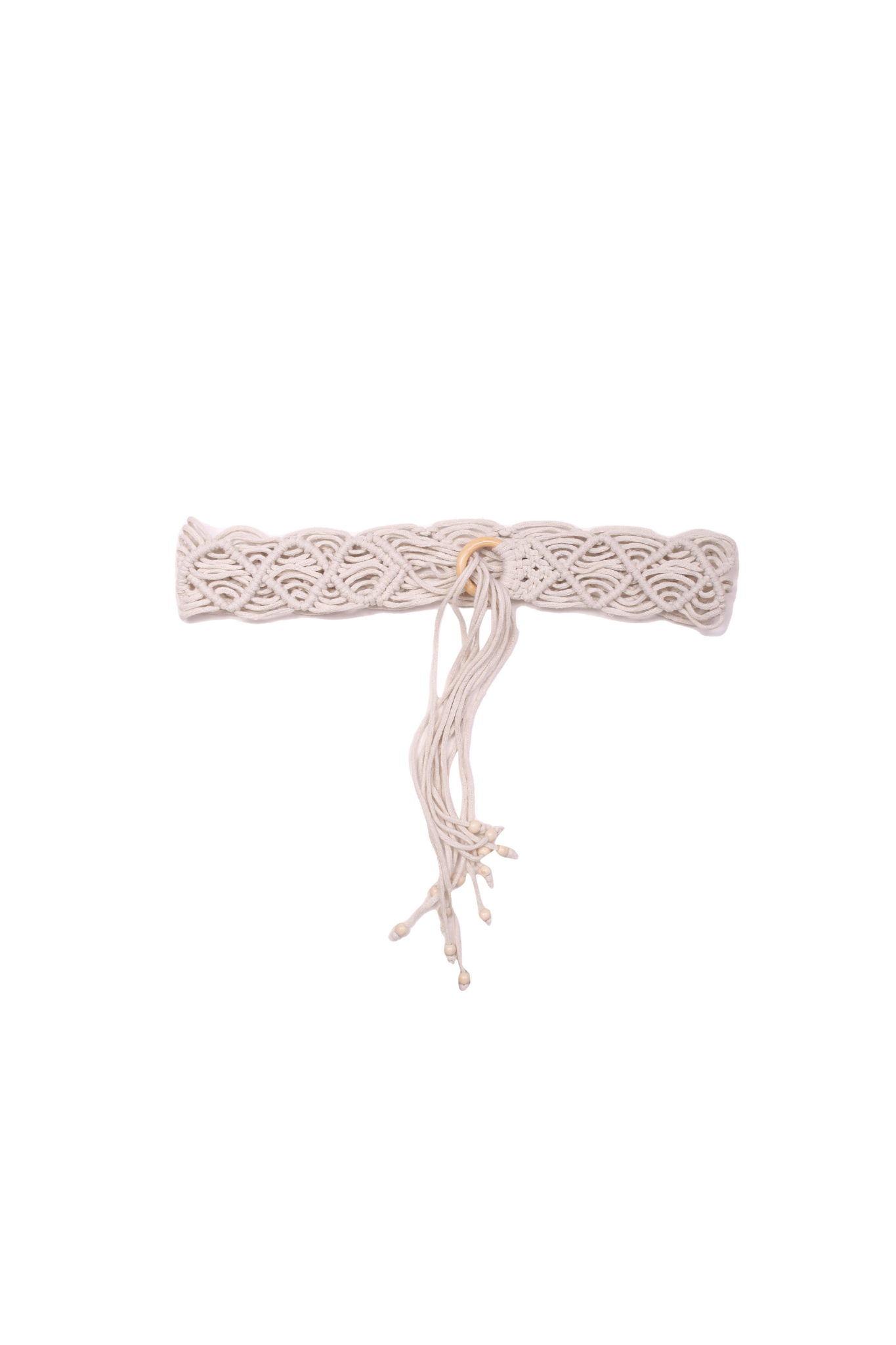 Macrame Handmade Belt In Cream
