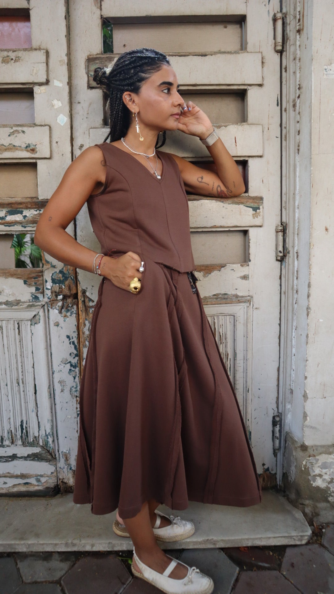 Al Wadi Skirt In Brown