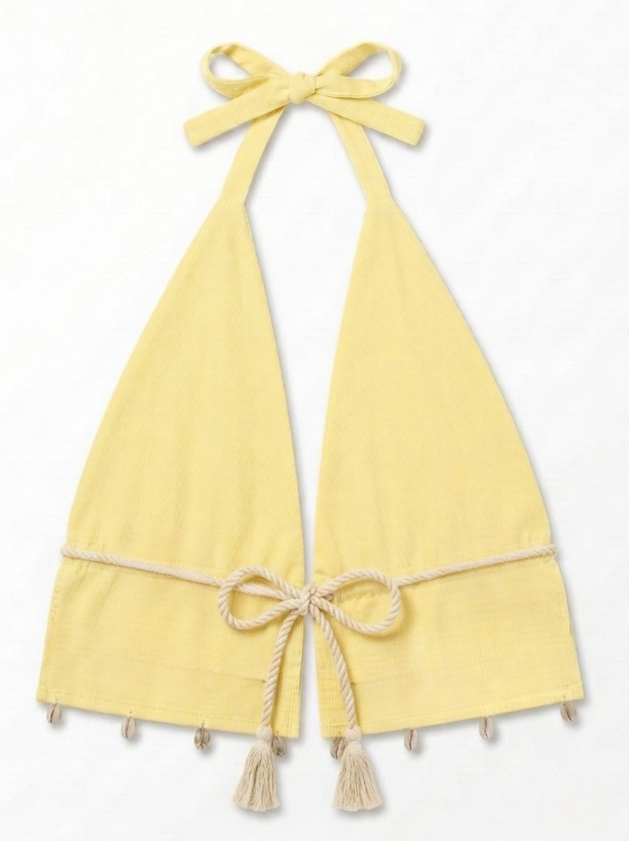 ruffles & shells top yellow