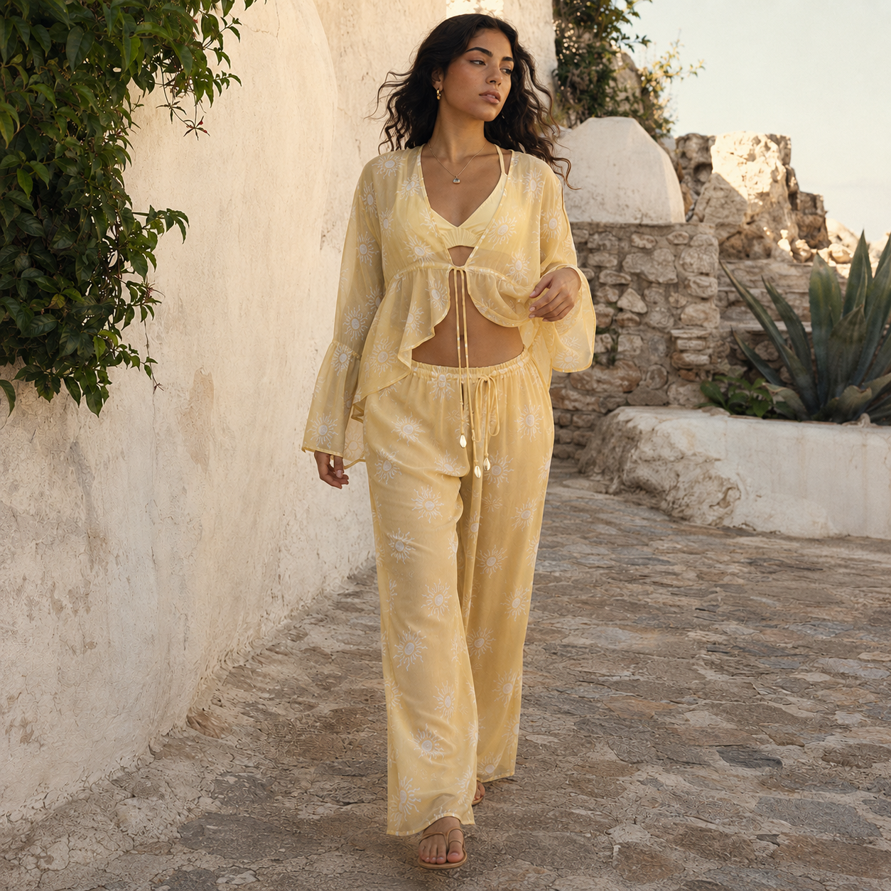 Lucky Lola Chiffon Pants in Shams