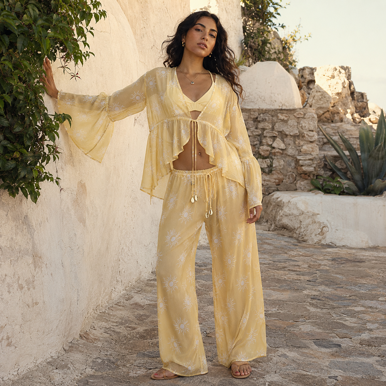 Lucky Lola Chiffon Top in Shams