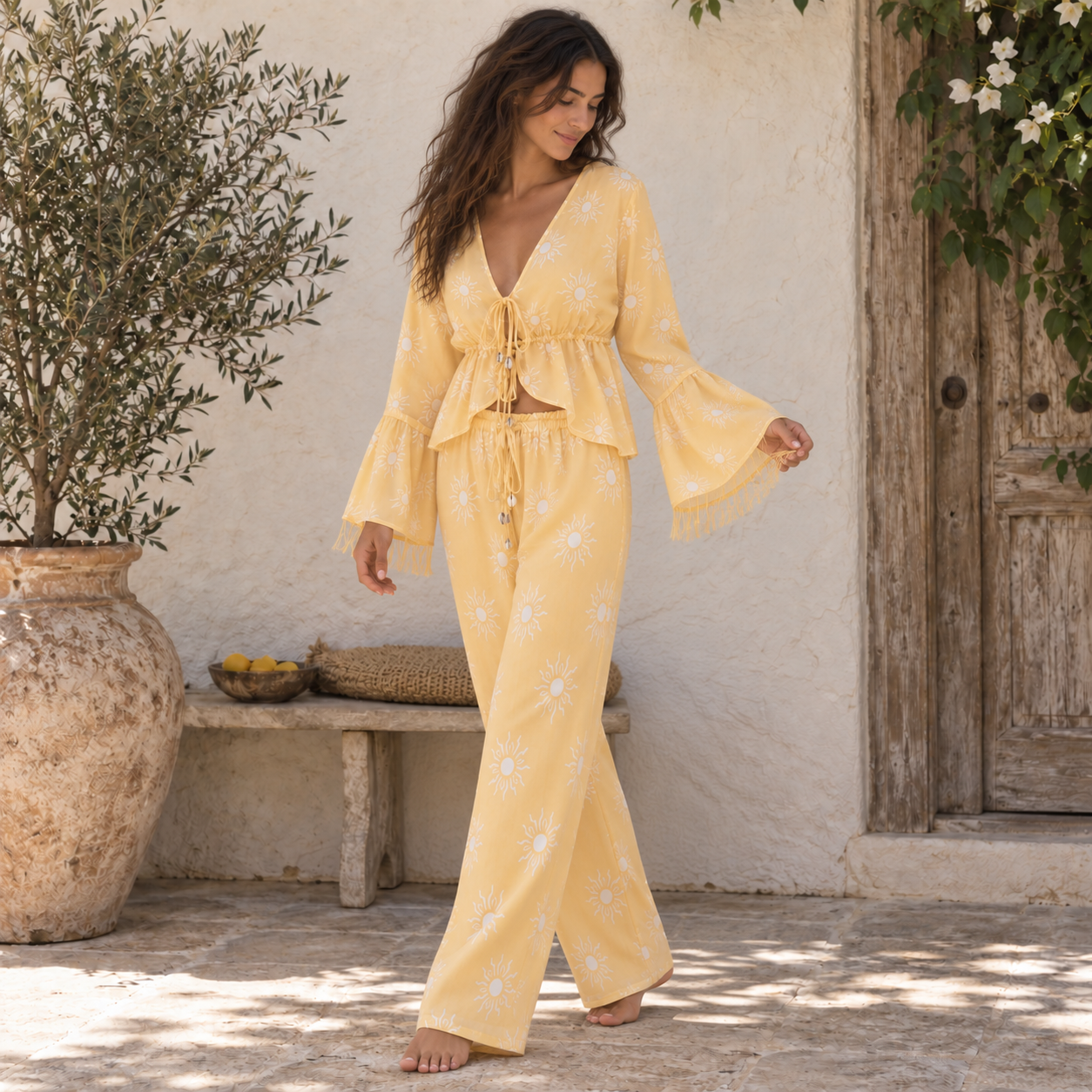 Lucky Lola Chiffon Pants in Shams