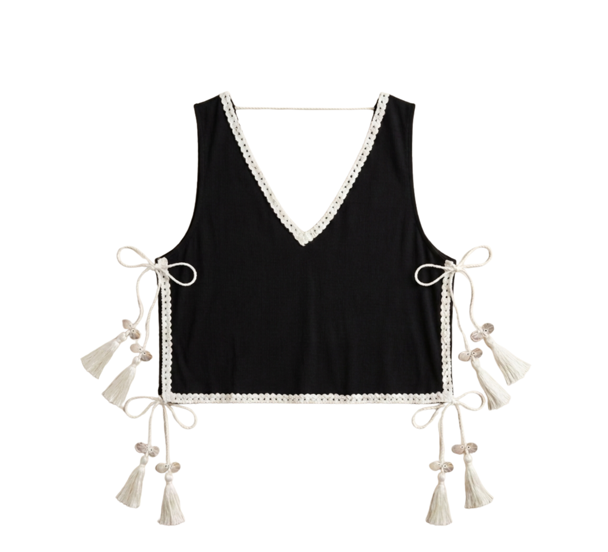 Coastal Slits Top In Black
