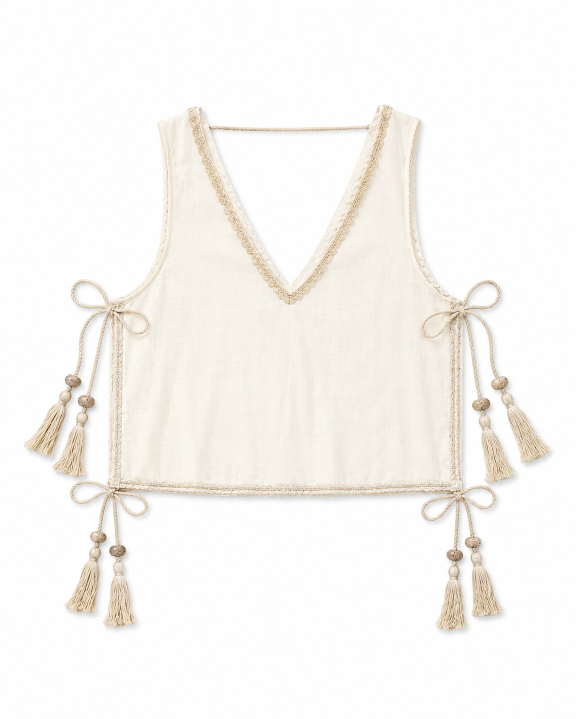 Coastal Slits Top In White