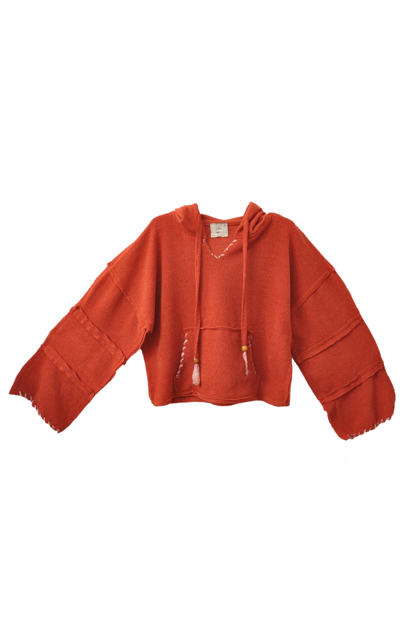 Stitched Up Coziness Hoodie in Brick