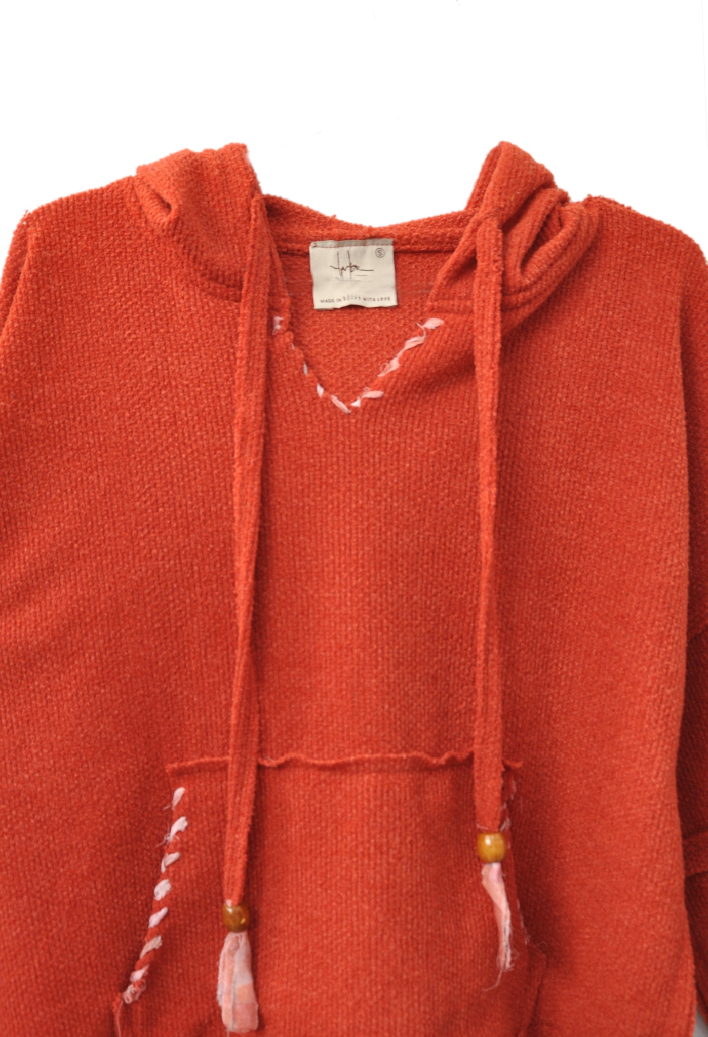 Stitched Up Coziness Hoodie in Brick
