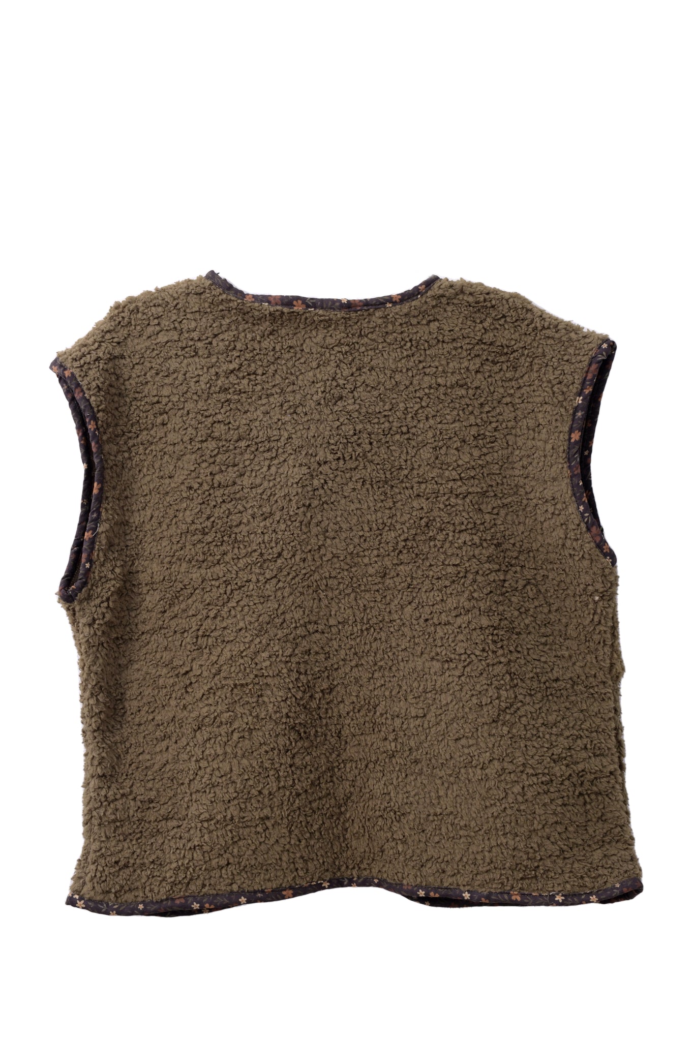 Teddy & Trim Vest in Olive