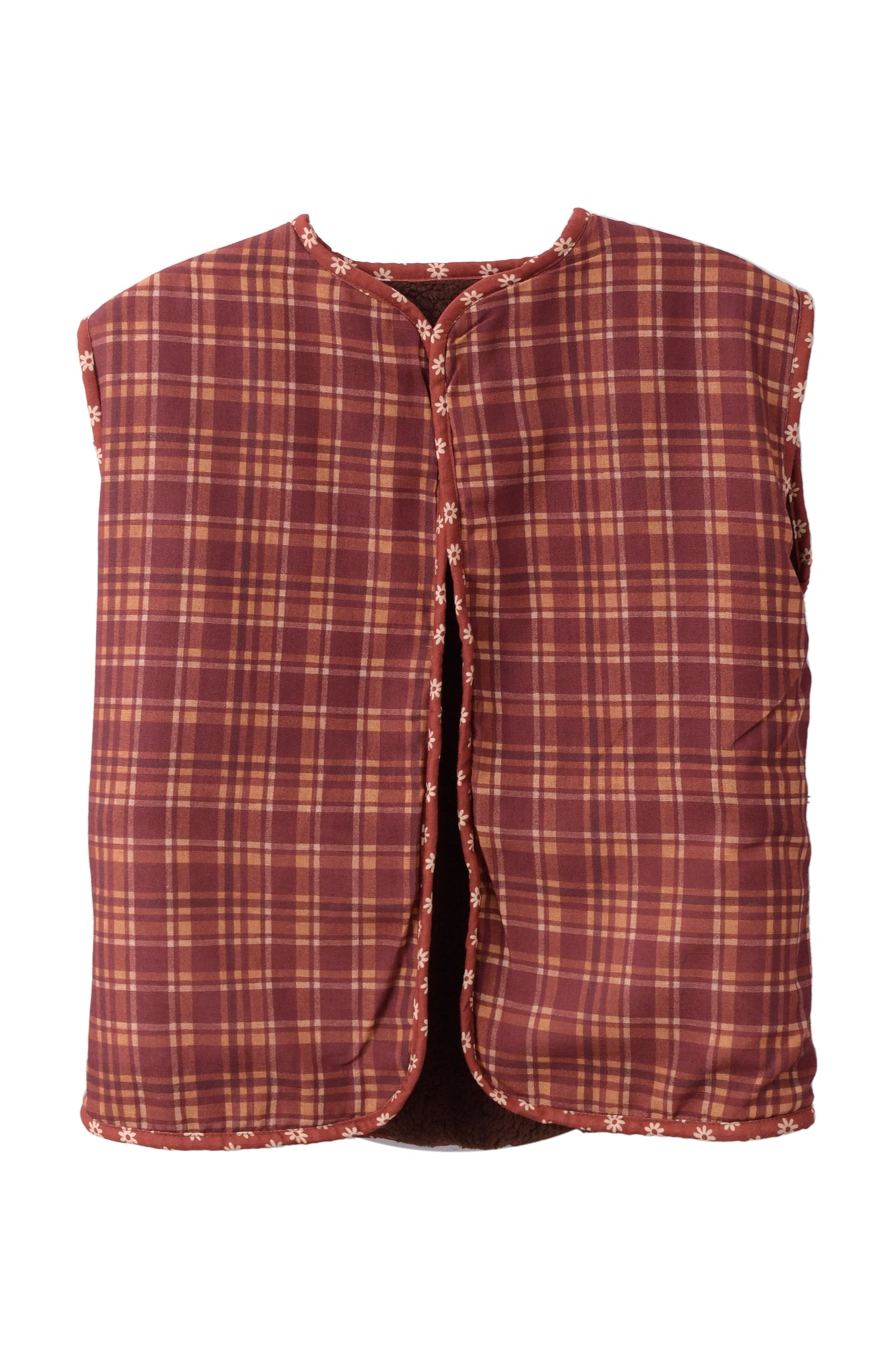 Teddy & Trim Vest in Brown