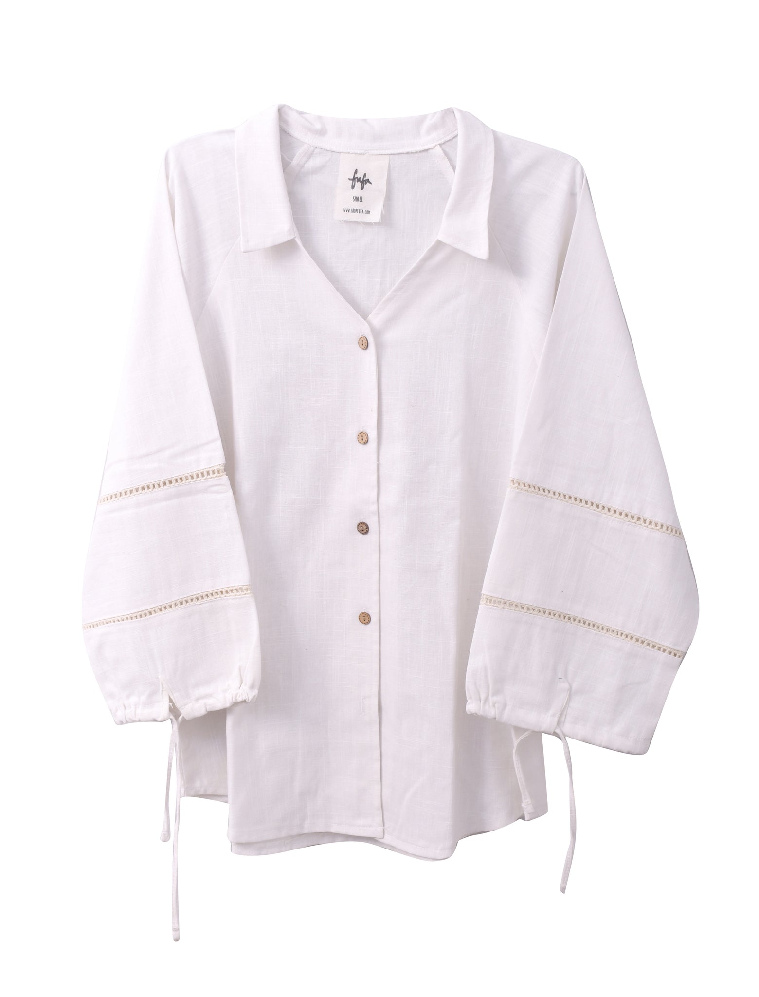The Aziza Palm Linen Shirt in Cream