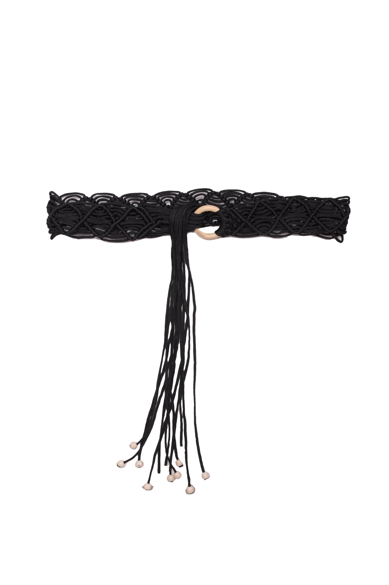 Macrame Handmade Belt In Black