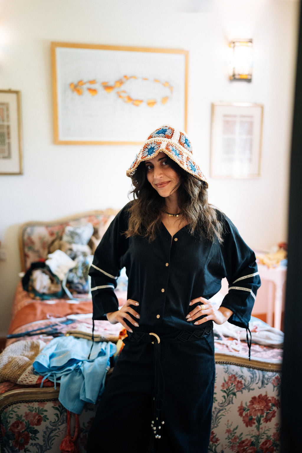 The Aziza Linen Shirt in Black