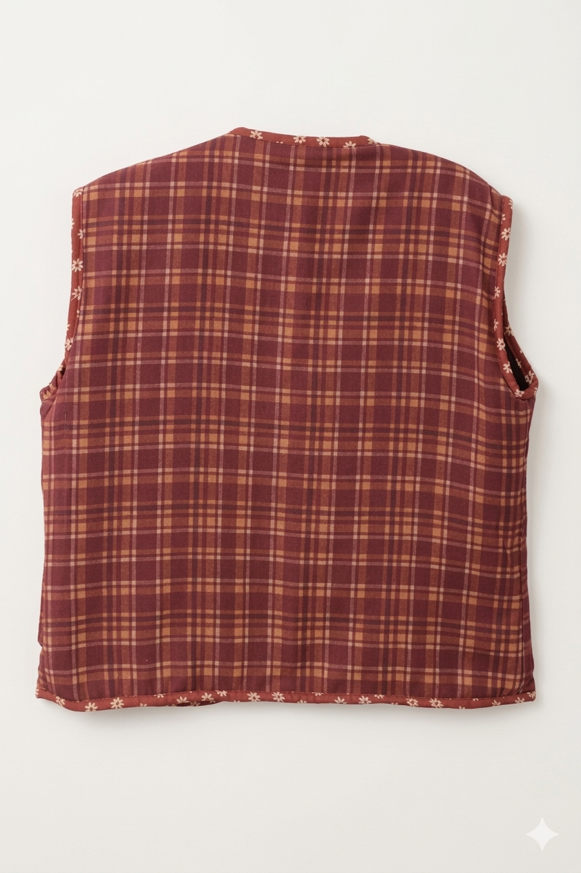 Teddy & Trim Vest in Brown