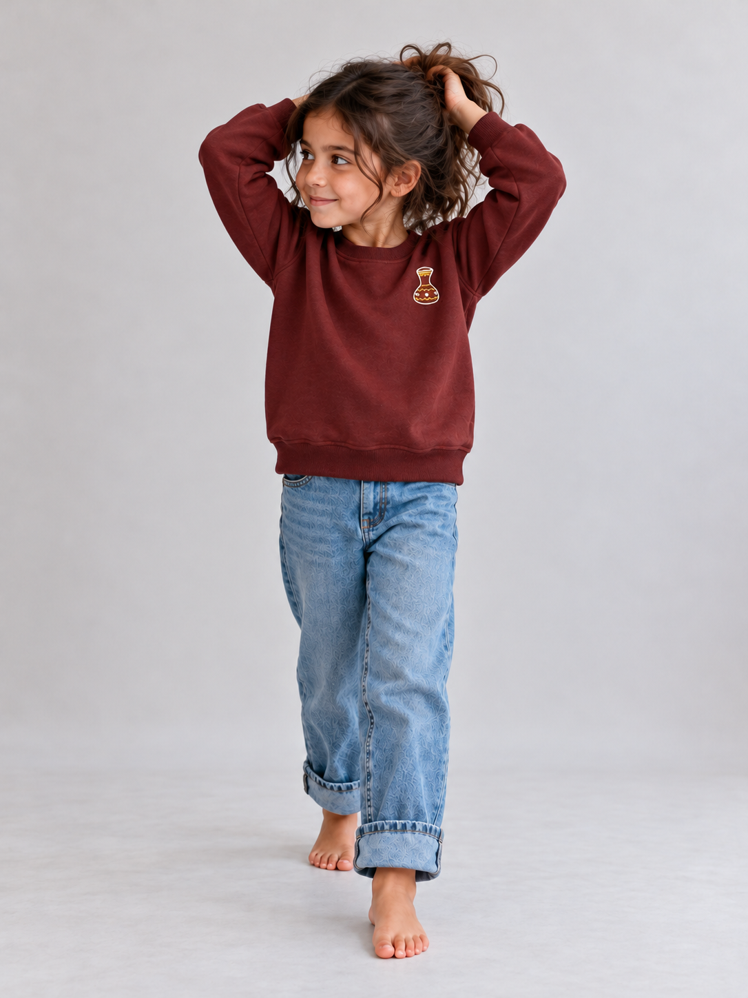 Little Dafaa Pullover in Burgundy