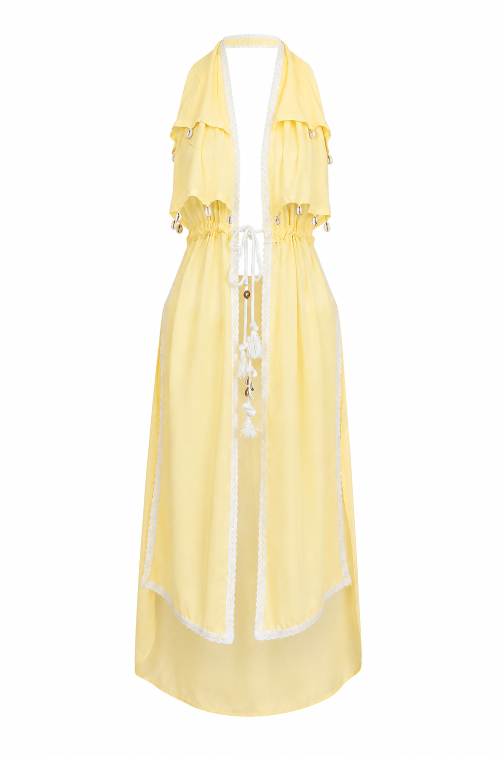 Ruffles & Shells Halter Yellow