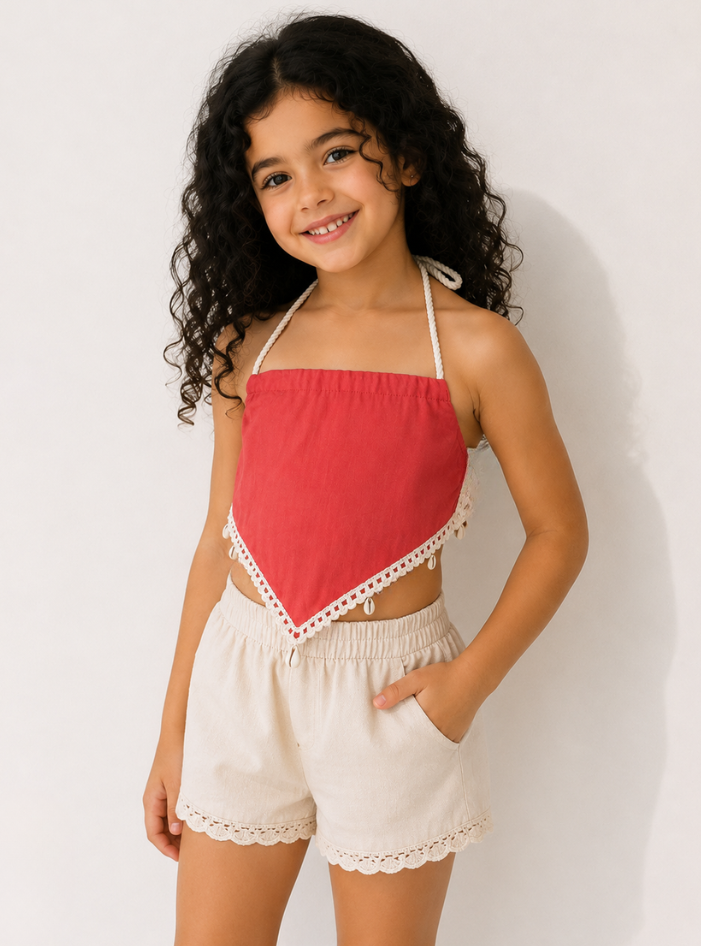 Little Shelly Halter Top Pink