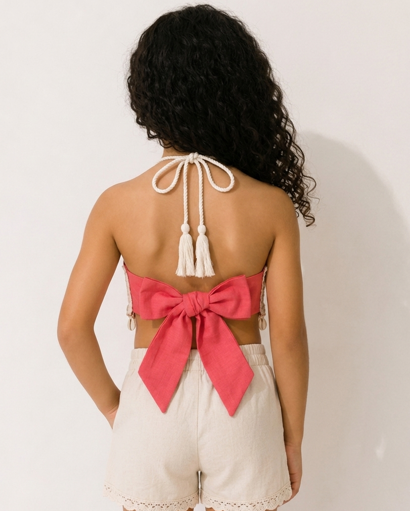 Little Shelly Halter Top Pink