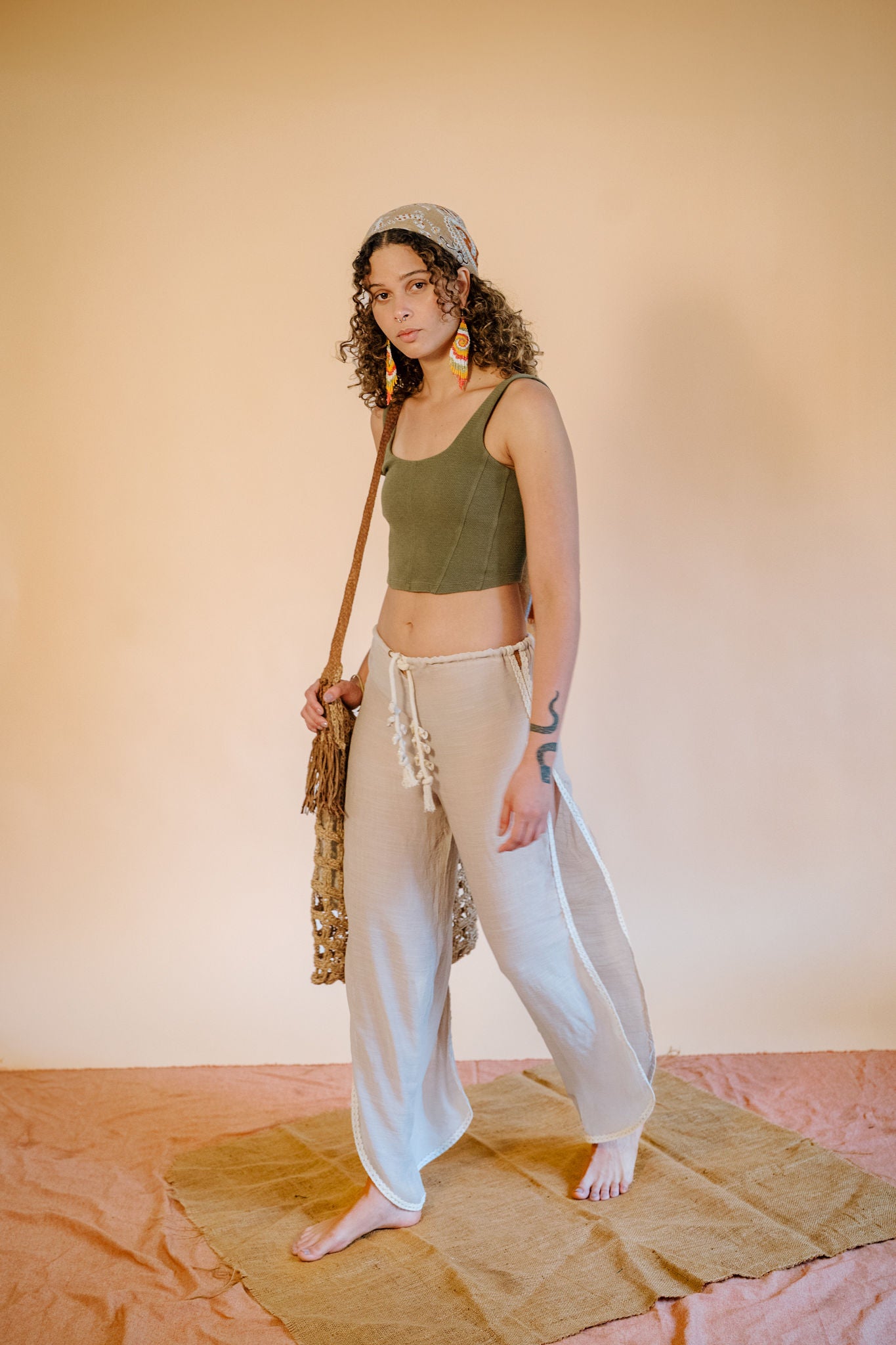 Coastal Slits Pants in Cafe