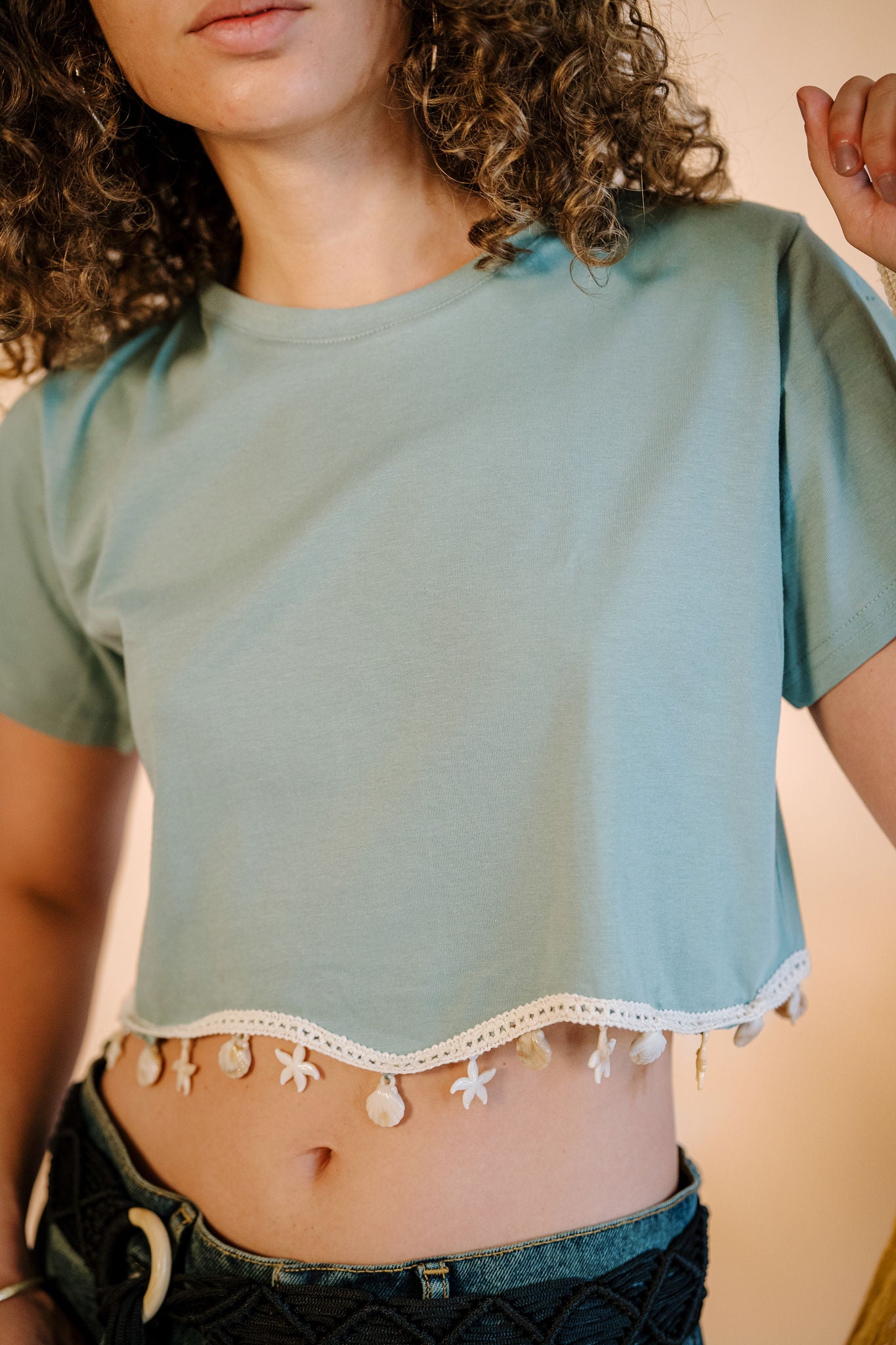 Mint Shella Cropped Tee