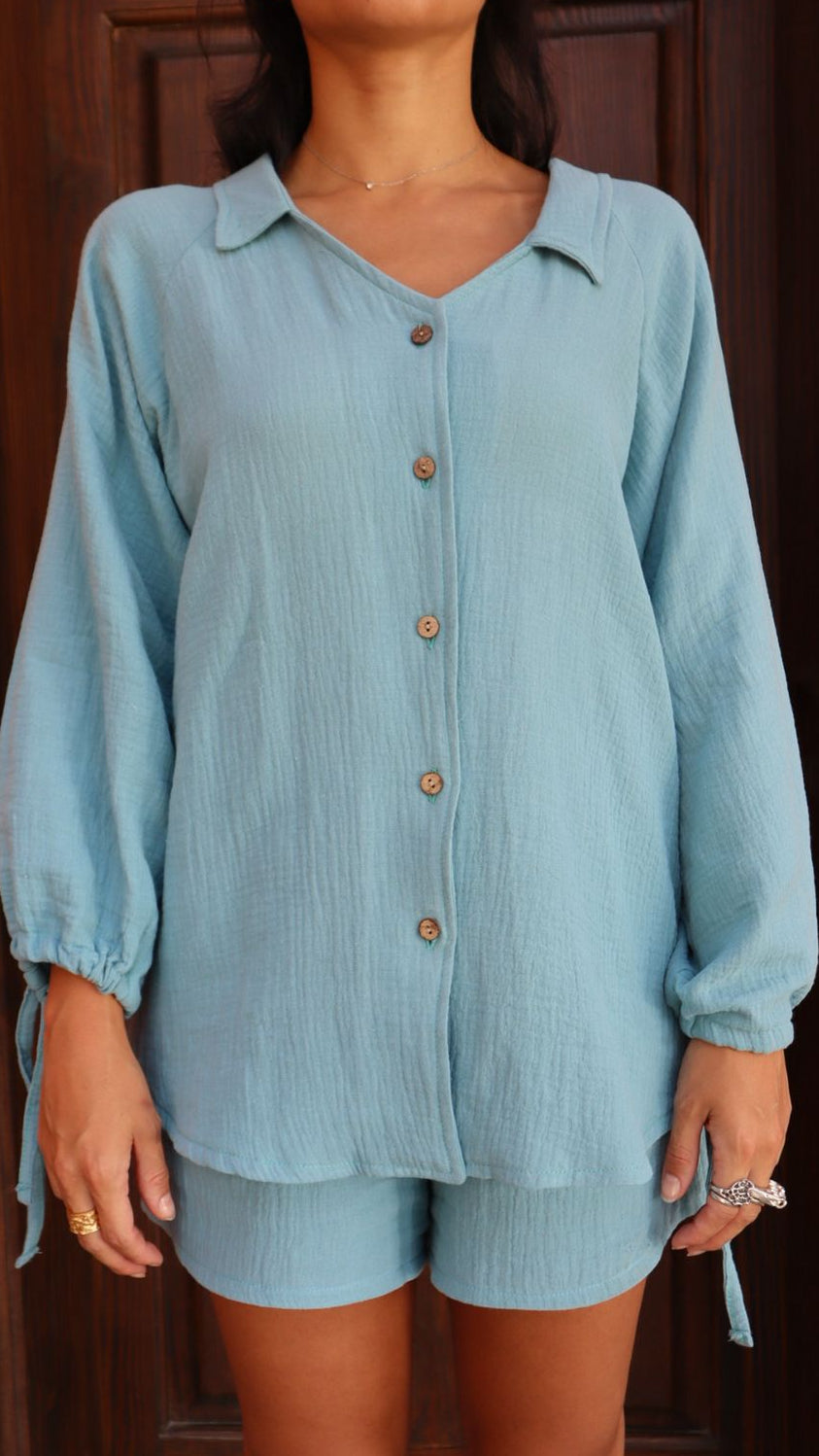 Aziza shirt in Matisse Blue