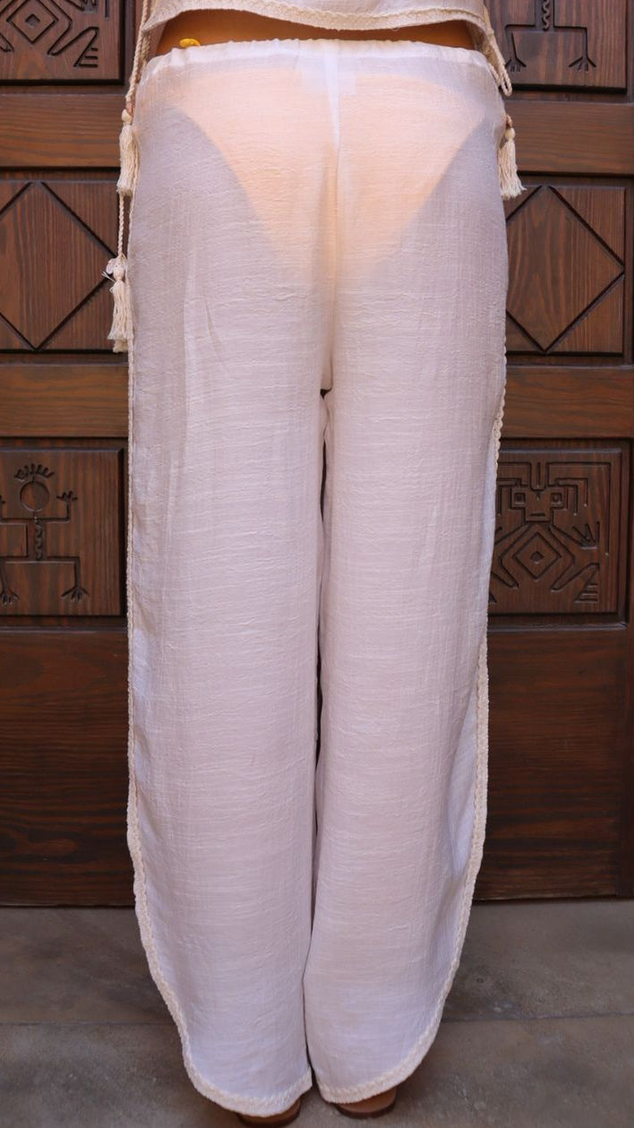 Coastal Slits Pants in White
