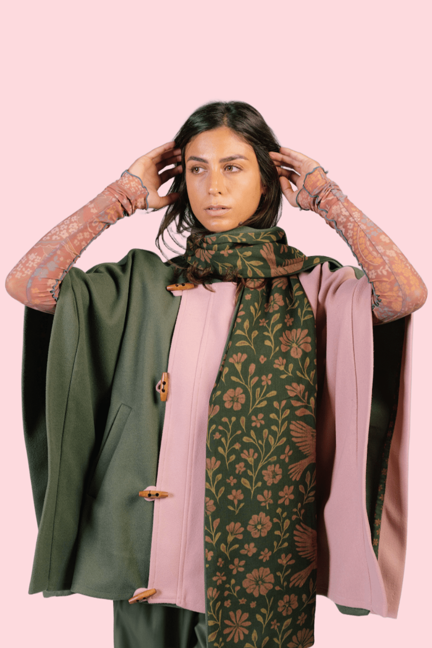 Sukoon Poncho in Rosey Forest