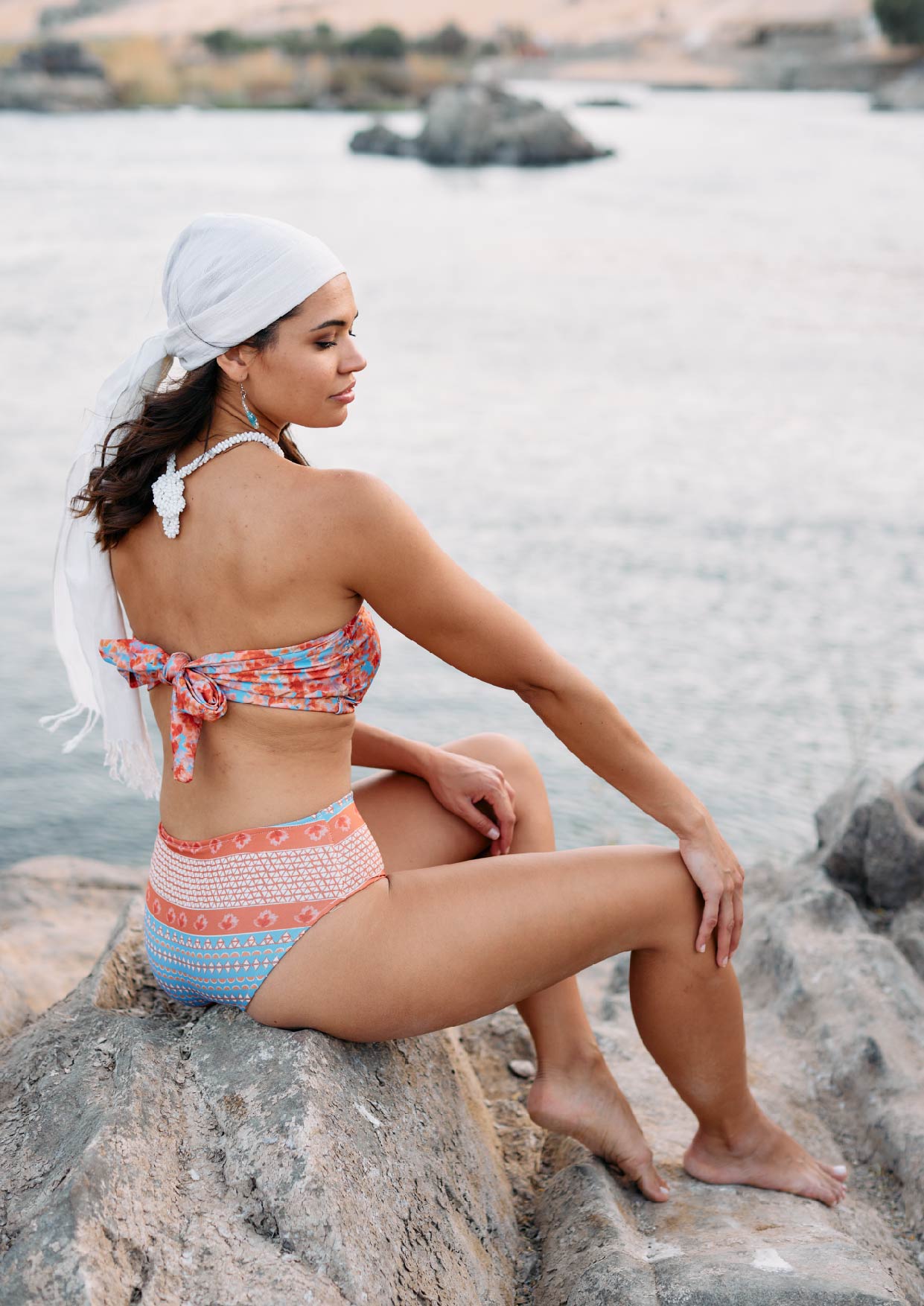 Seheil Bandeau Bikini Top Aqua